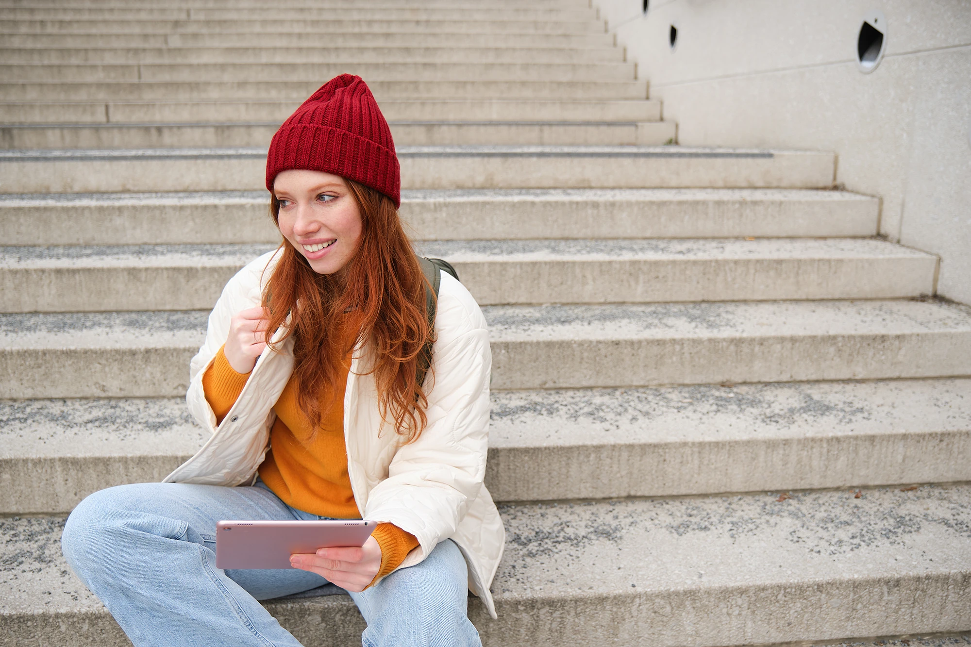 student with tablet