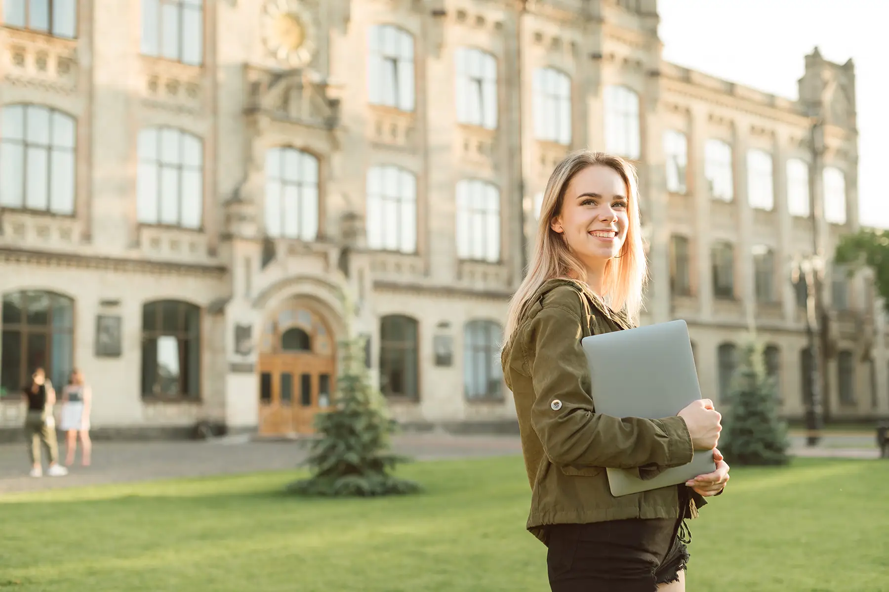 Happy university student